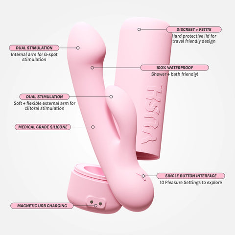 Vush Pop Glow Rabbit Vibrator – Dual Motor Medical Grade Silicone Waterproof > Vibrators > Ladies > Rabbit