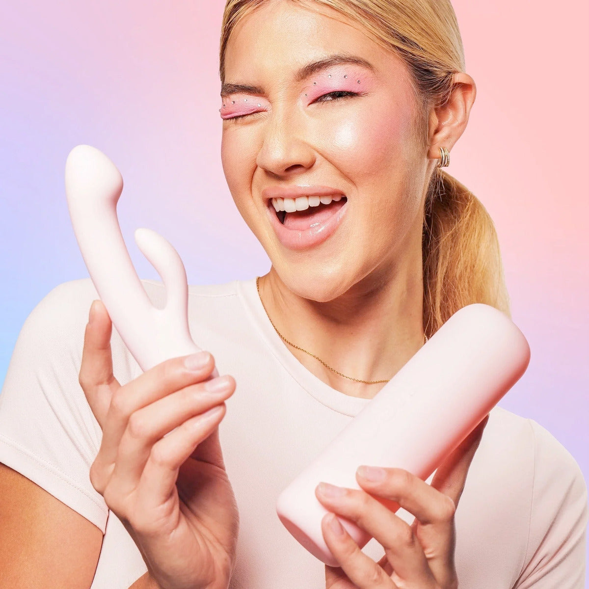 Vush Pop Glow Rabbit Vibrator – Dual Motor Medical Grade Silicone Waterproof > Vibrators > Ladies > Rabbit