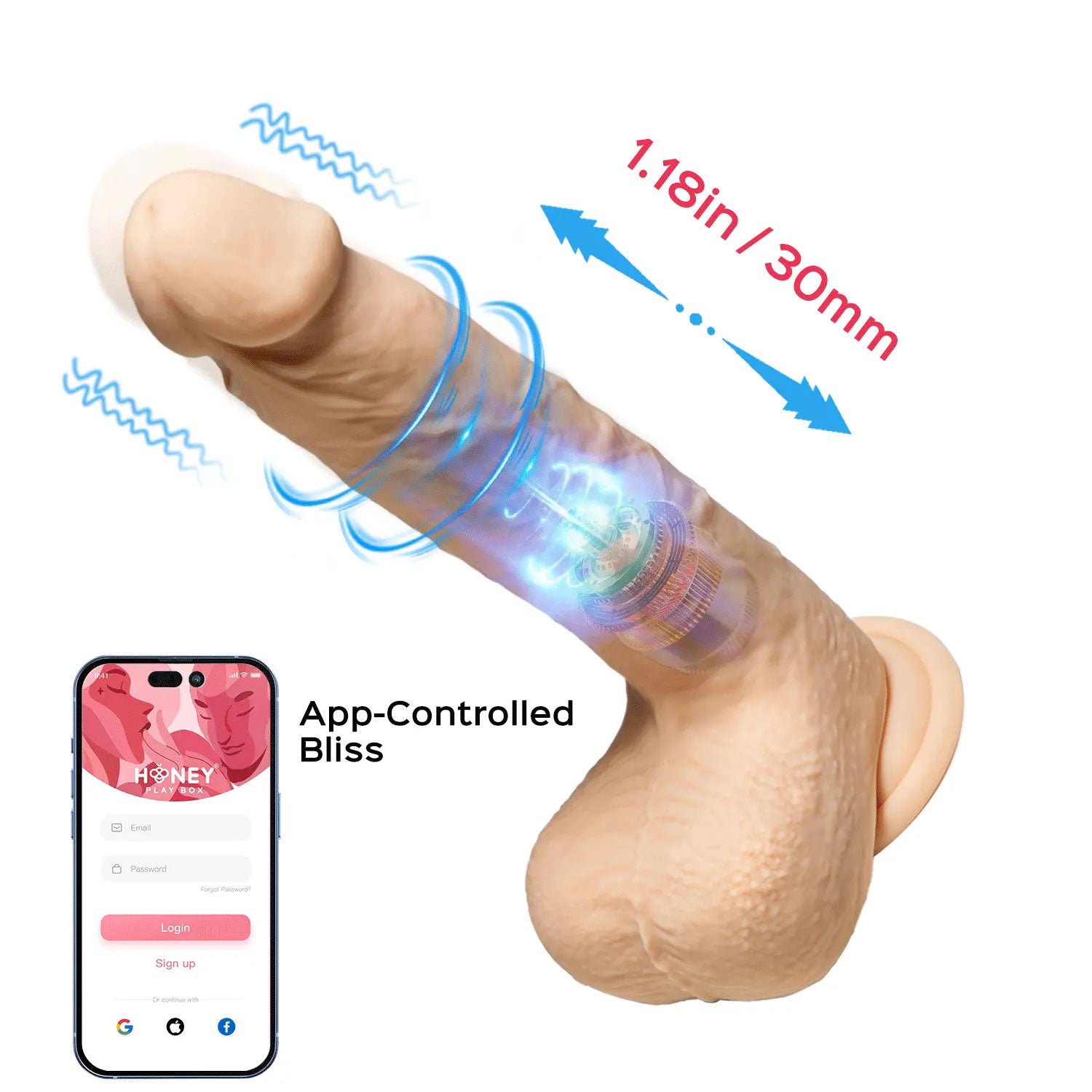 Luis Realistic Thrusting Dildo – App Controlled 8.5 Inch Silicone Toy > Dildos > Thrusting Dildos