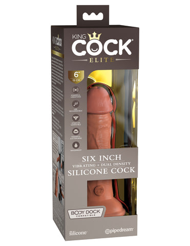 King Cock Elite 6 Inch Dual Density Vibrating Cock (Flesh Brown) – Vibrating Dildo > Vibrators > Realistic Vibrators