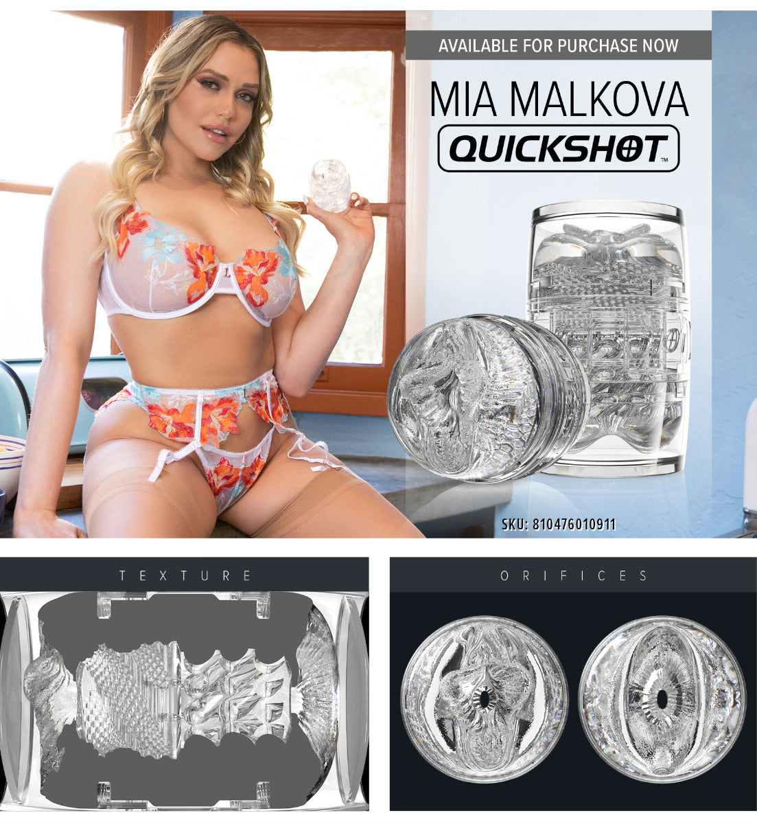 Fleshlight Quickshot Mia Malkova – Dual-Ended Male Masturbator with Lady and Butt Entrances > Sex Toys For Men > Masturbators Cup