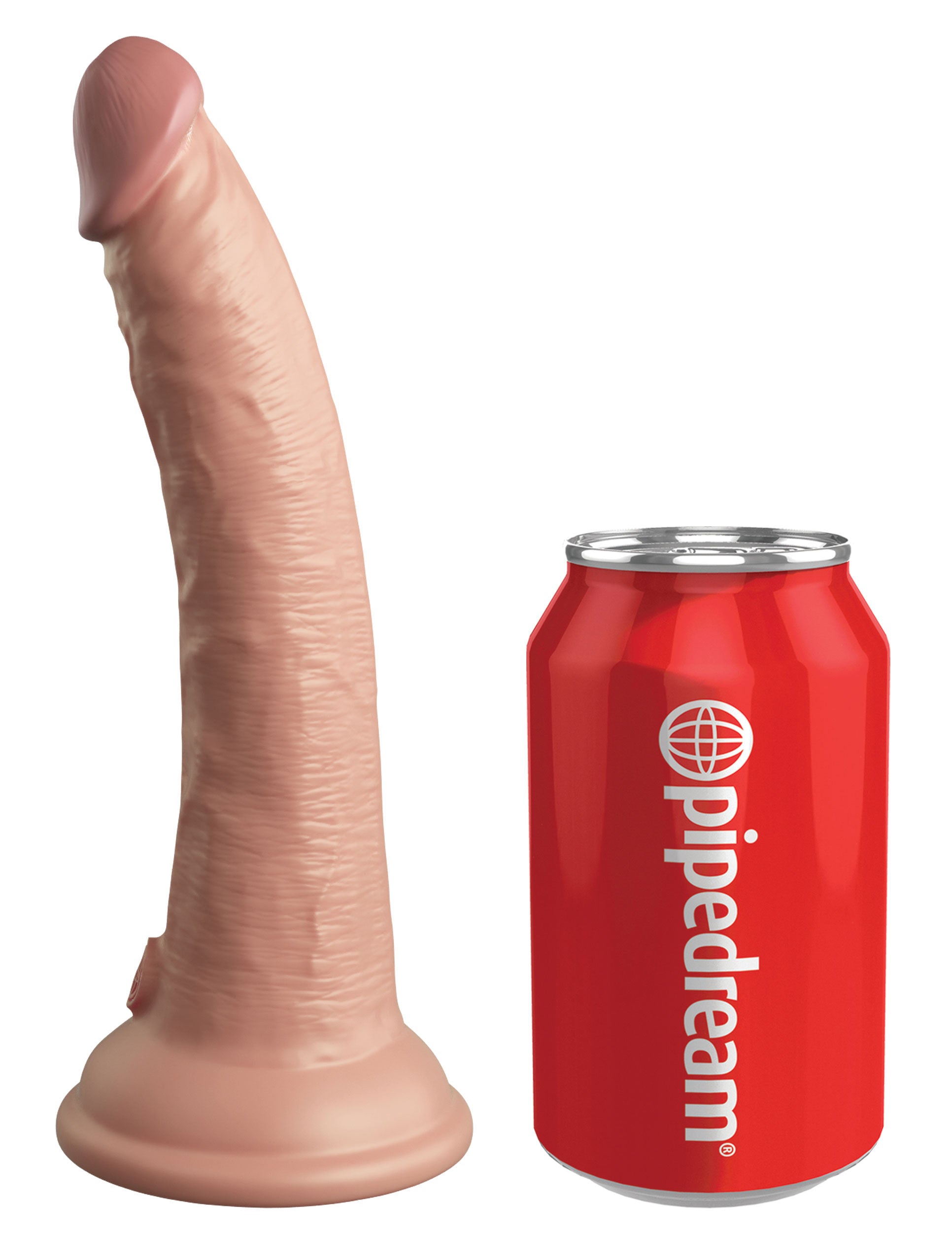 King Cock Elite 7 Inch Dual Density Silicone Remote-Controlled Vibrating Dildo Beige > Vibrators > Realistic Vibrators