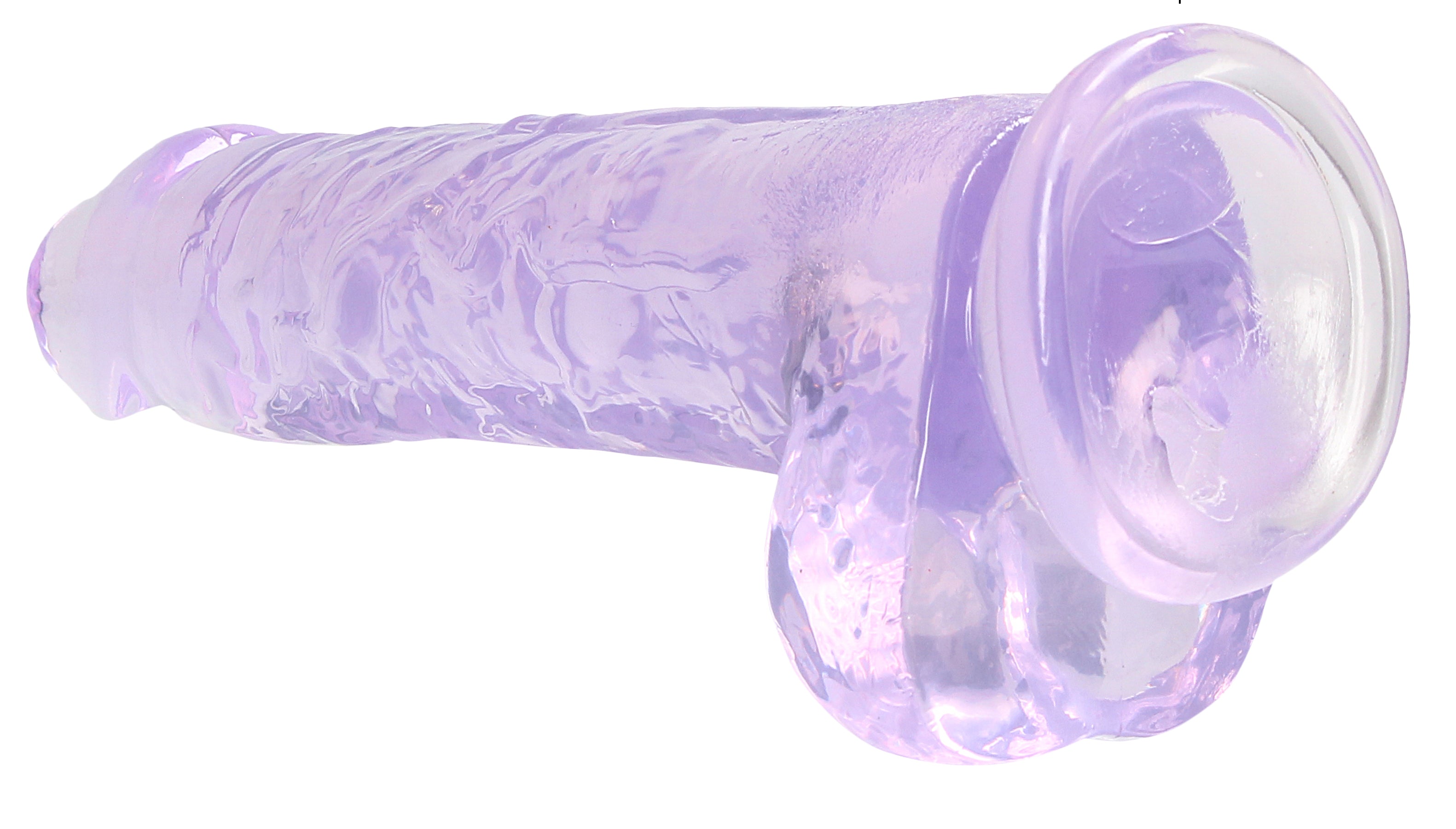 Realrock Crystal Clear 8 Inch Realistic Dildo with Balls – Body-Safe Phthalate-Free TPE > Dildos > Realistic Dildos