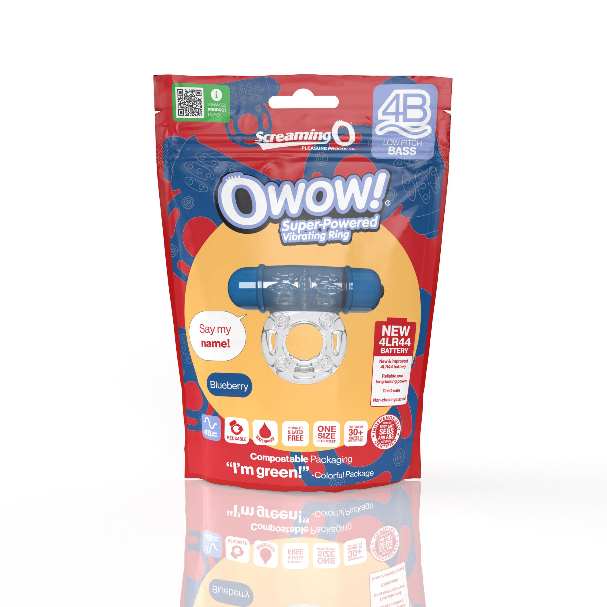Owow 4B Low Pitch Bass Vibrating Ring – Body-Safe SEBS Stretchy Ring > Cock Ring > Vibrating
