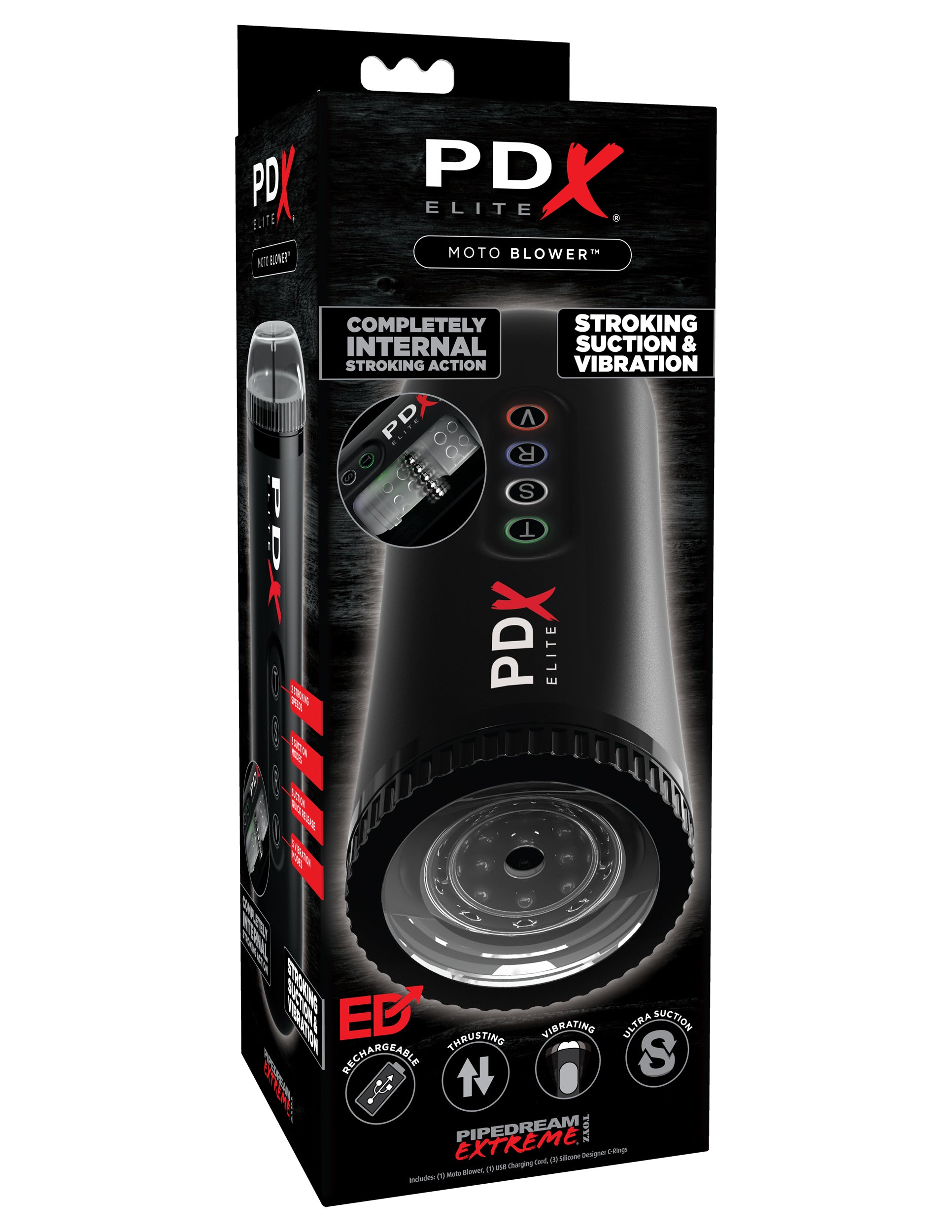 Pipedream Extreme Toyz Elite Moto Blower – Powered Suction Vibration Masturbator > Sex Toys For Men > Masturbators Premium