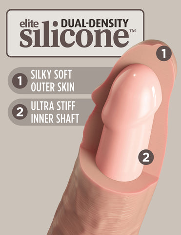 King Cock Elite 8 Inch Dual Density Silicone Dildo Flesh Beige Dongs Realistic