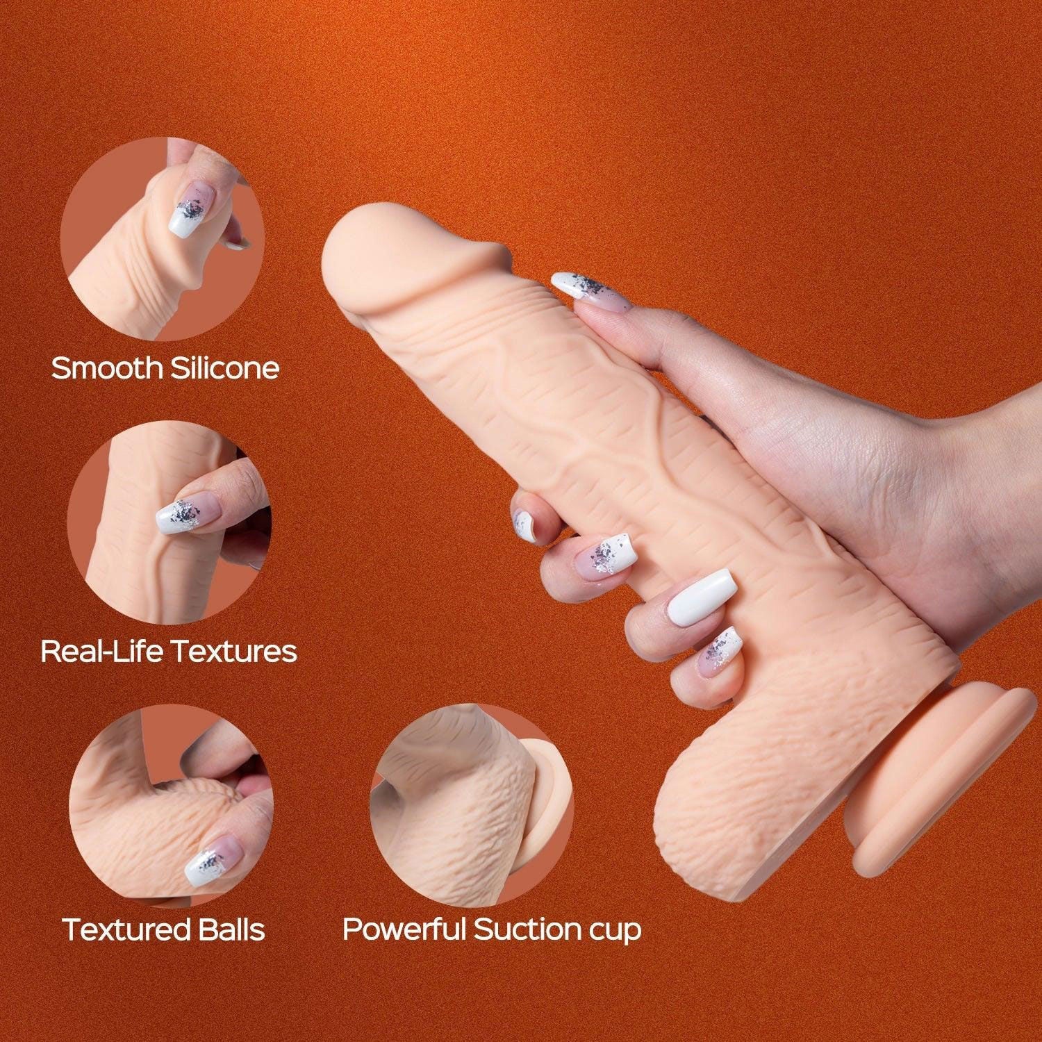 Paxton App Controlled 7.5 Inch Realistic Thrusting Silicone Dildo > Dildos > Realistic Dildos