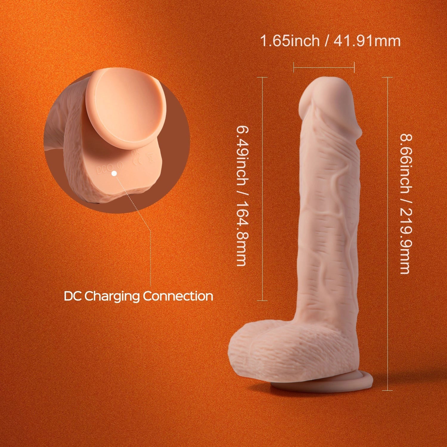 Paxton App Controlled 7.5 Inch Realistic Thrusting Silicone Dildo > Dildos > Realistic Dildos