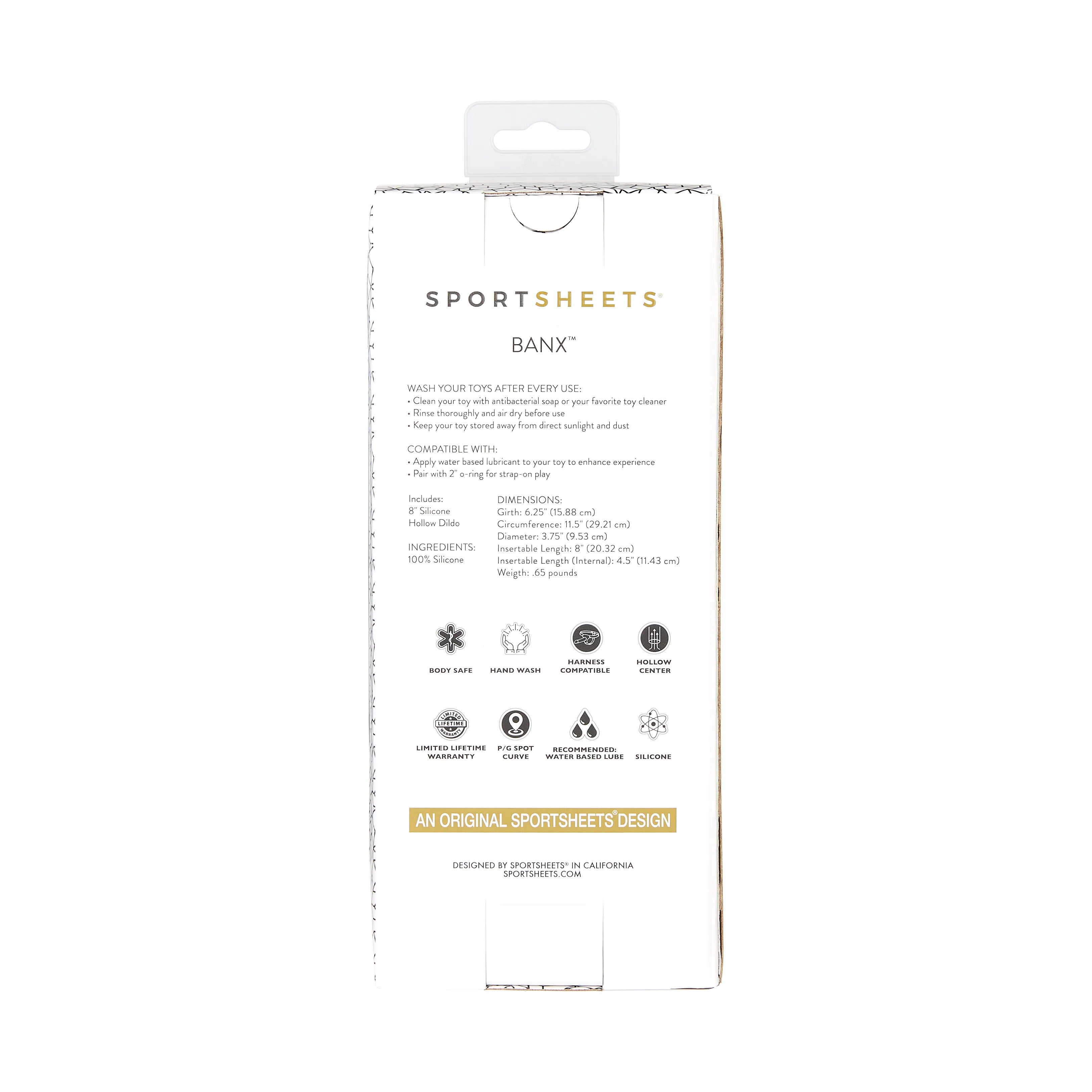 Sportsheets Merge Banx 8-Inch Hollow Silicone Dildo Compatible with Strap-Ons > Dildos > Neutral Dildos