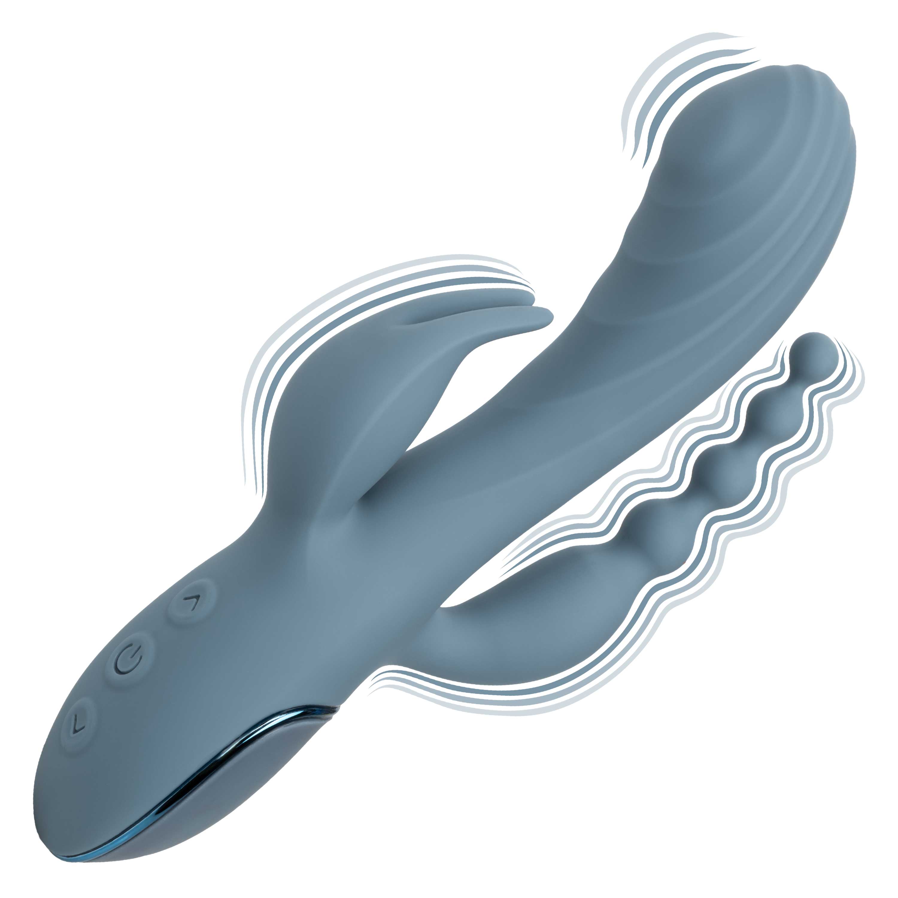 Triple Motor Vibrator Massager With Beaded Tail > Vibrators > Ladies > Rabbit Multi