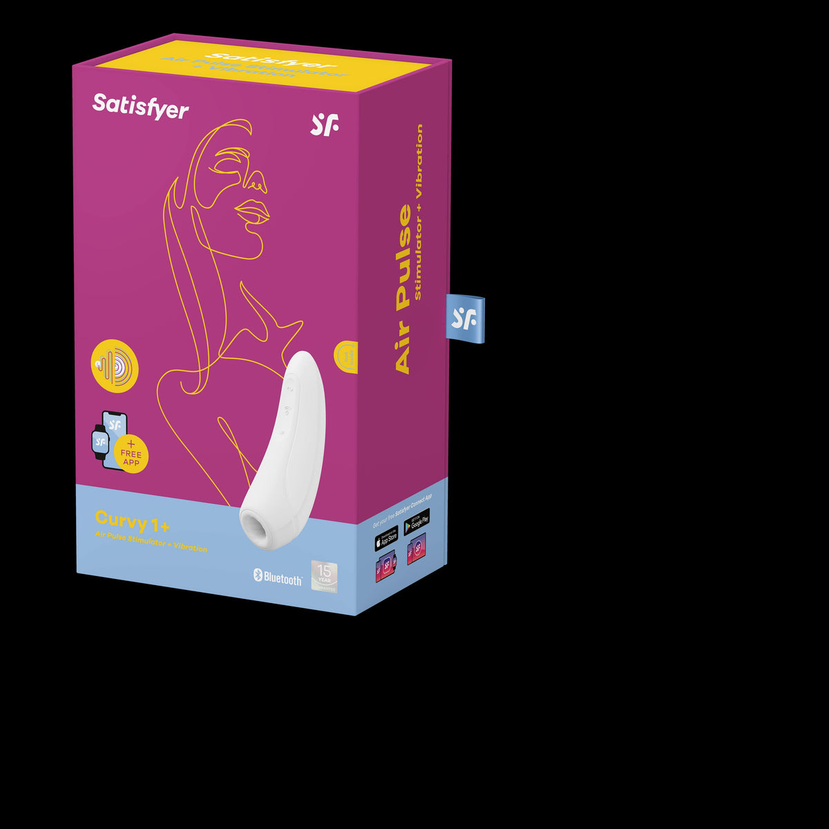 Satisfyer Curvy1+ Clitoral Stimulator – Rechargeable Silicone Pleasure Device > Sex Toys For Ladies > Air Pulsation