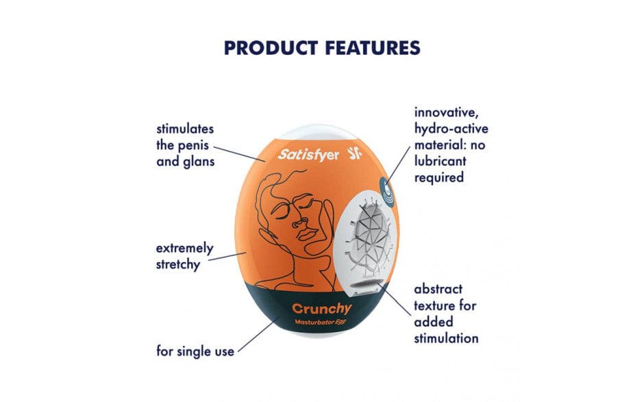 Satisfyer Masturbator Egg Crunchy – Textured Portable Masturbator Egg > Sex Toys For Men > Masturbators Cup