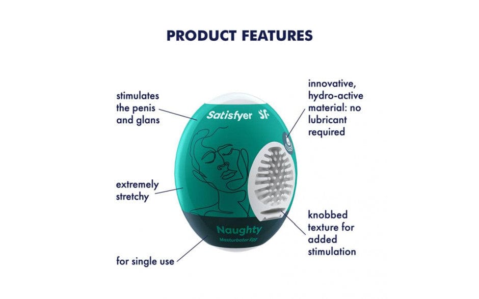 Satisfyer Masturbator Egg Naughty Compact Textured Masturbator Device Secondary image