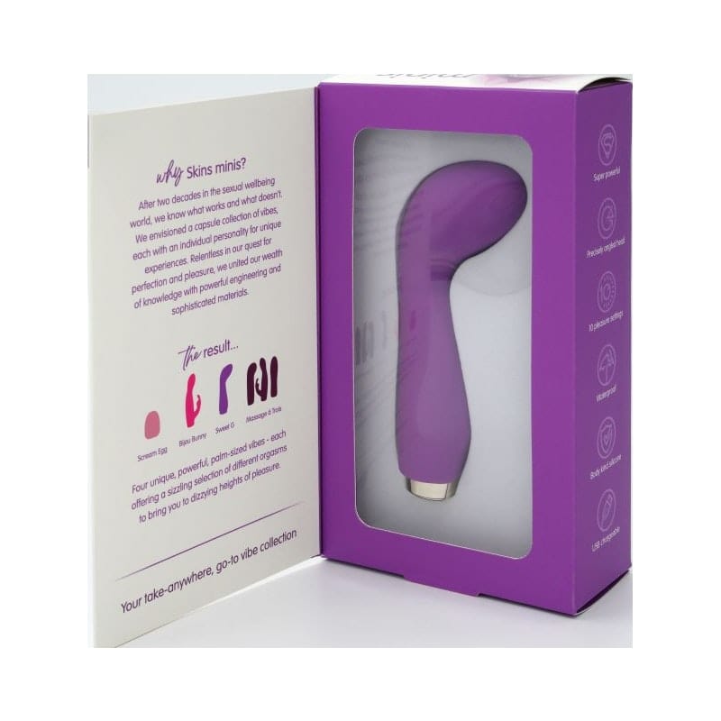 Skins Minis The Sweet G Compact Rechargeable Curved G-Spot Vibrator Travel Size > Sex Toys For Ladies > G-Spot Vibrators