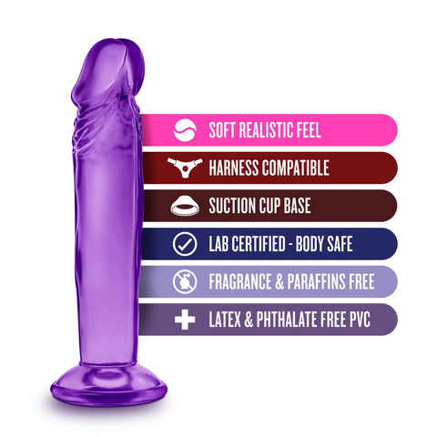 B Yours Sweet N Small 6in Purple Realistic Dildo DONGS