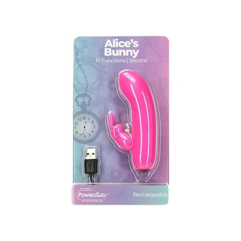 Alices Bunny Rechargeable Bullet with Rabbit Sleeve Pink VIBRATORS-RABBIT