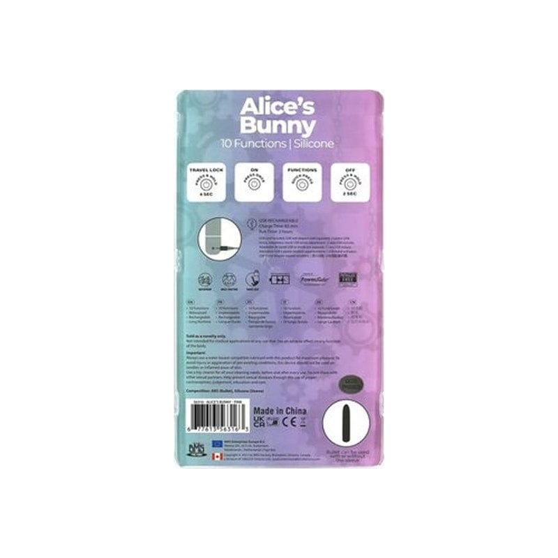 Alices Bunny Rechargeable Bullet with Rabbit Sleeve Pink VIBRATORS-RABBIT