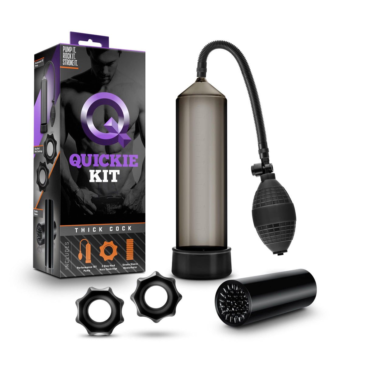 Quickie Kit Thick Cock Black - Ultimate Stimulation Set > Pumps > Penis Pumps